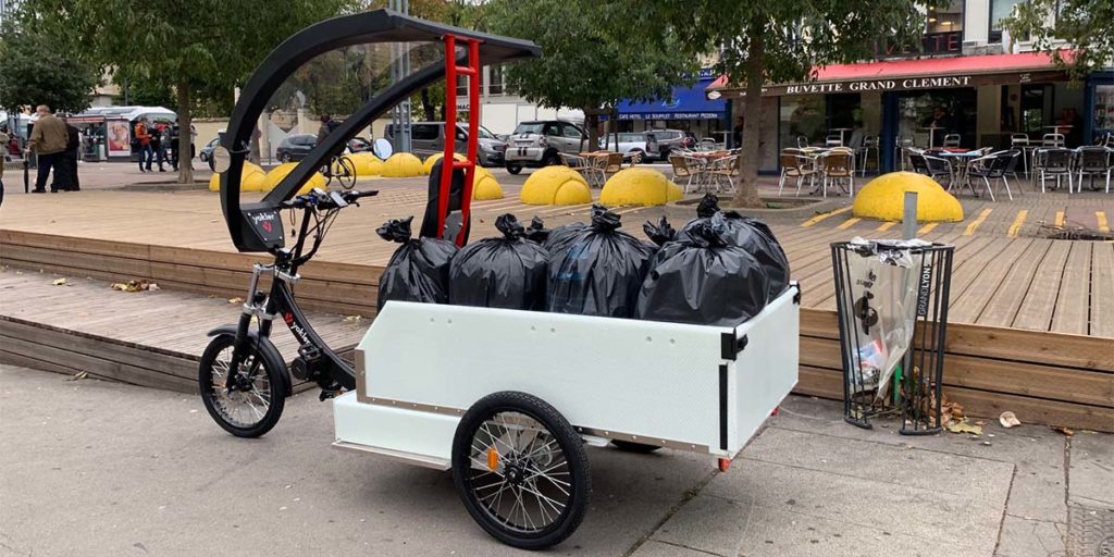 Triporteur cargo électrique velo cargo espaces verts et collecte Yokler