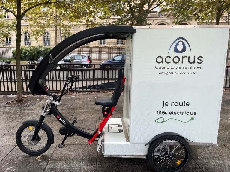 triporteur cargobike professionnel électrique Yokler covering