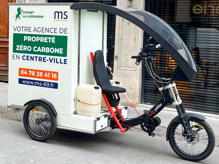 triporteur cargobike professionnel électrique pour la propreté et le nettoyage