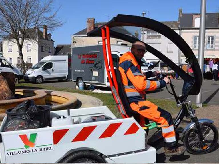 triporteur collecte de dechets Villaine la juhel