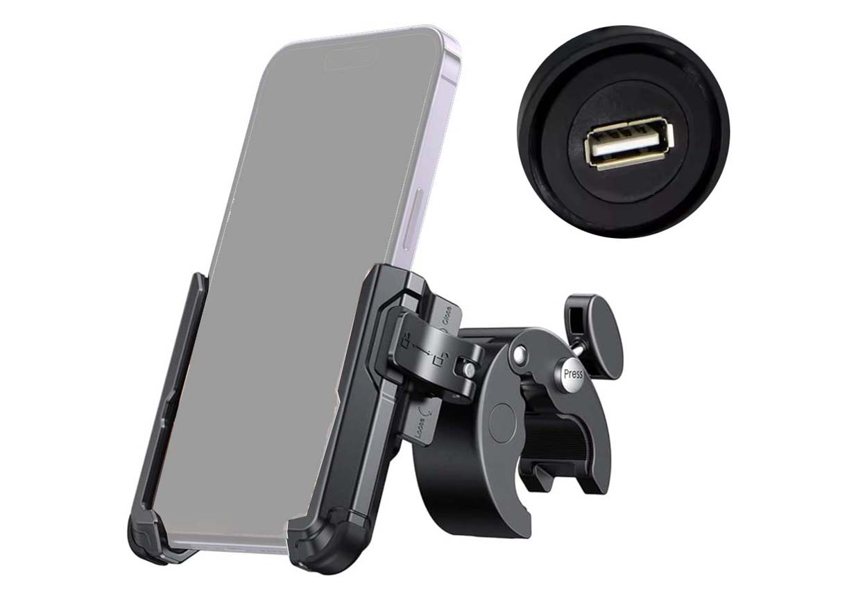 Support smartphone avec prise de charge USB pour triporteur professionnel