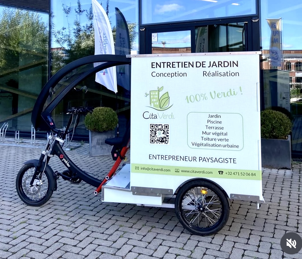Triporteur paysagiste citaverdi cargobike electrique