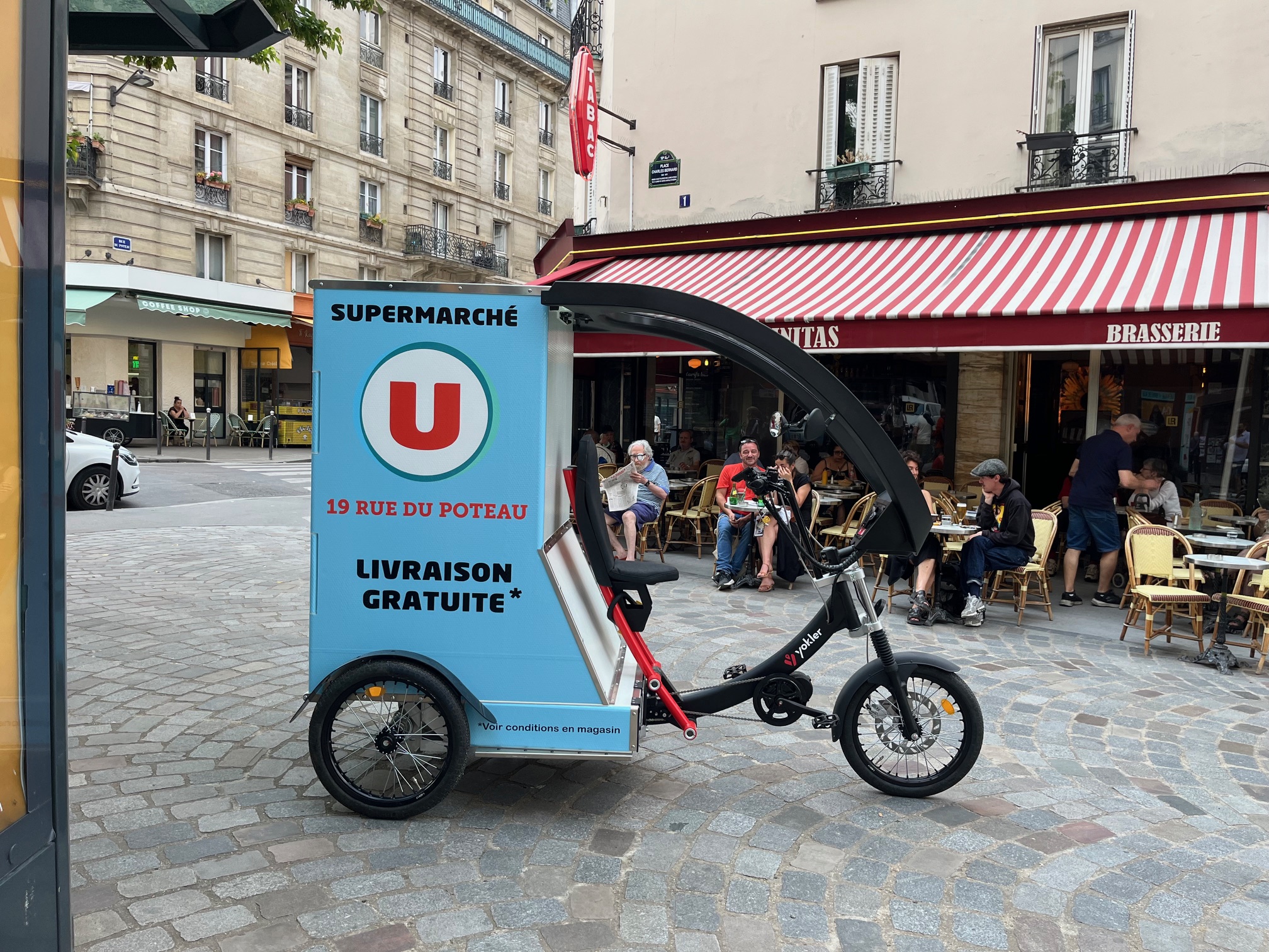 Livraison triporteur course alimentaire