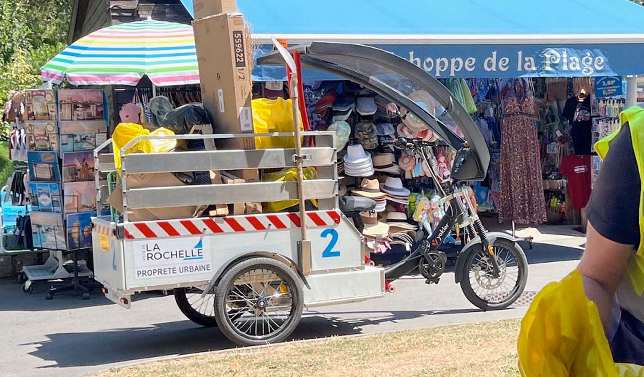 Reference Yokler cargo bike proprete urbaine La rochelle